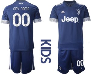 Günstige Fussballtrikot Juventus Turin 2020-2021 Auswärtstrikot blau Kinder Kaufen