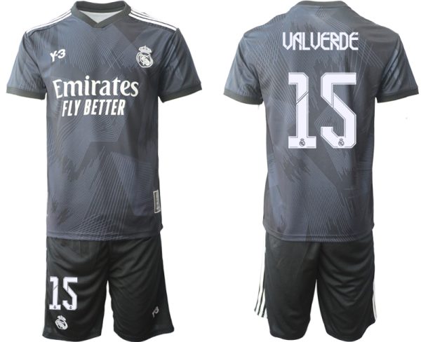 Herren Y-3 Real Madrid Viertes Fußballtrikot schwarz für die Saison 2021-2022 UALUERDE 15