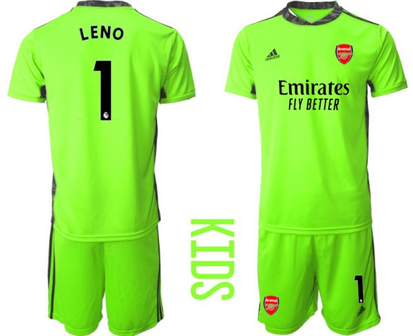 Kinder FC Arsenal Torwarttrikot grün Trikotsatz Kurzarm LENO #1