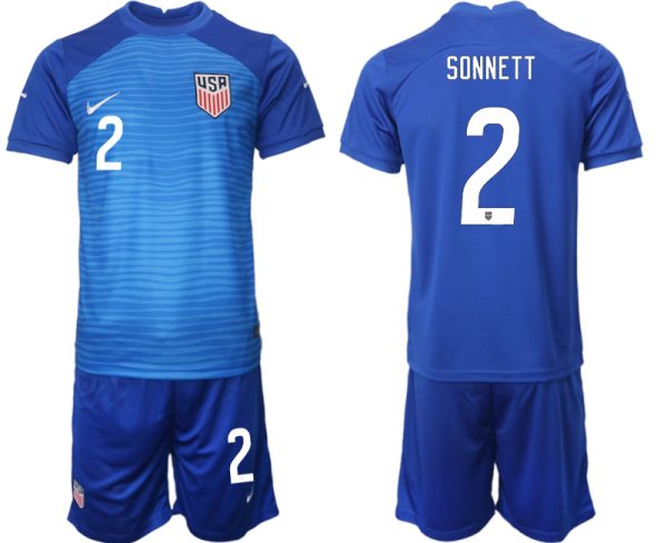 Neue Fußballtrikots der USA für die WM 2022 Heimtrikot Marineblau Trikotsatz SONNETT #2