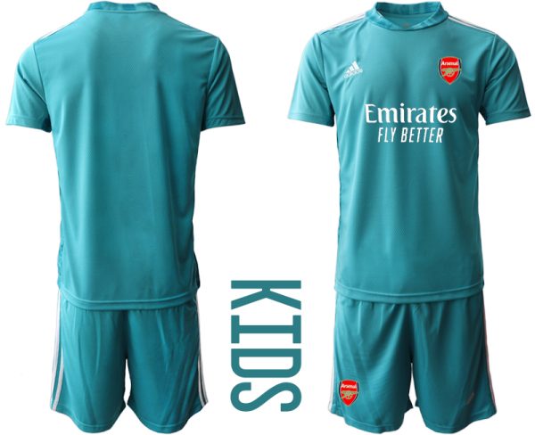 Personalisierbar FC Arsenal Goalkeeper Jersey Torwarttrikot grau blau für Kinder