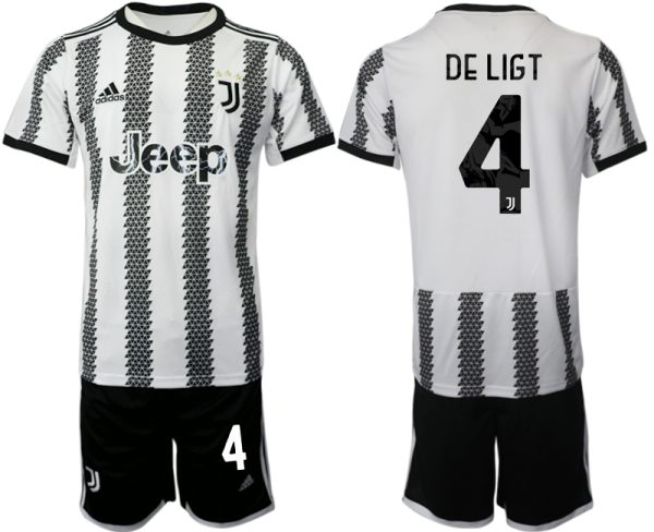 Herren Juventus 2022-23 Heimtrikot Schwarz Weiß mit Aufdruck DE LIGT 4