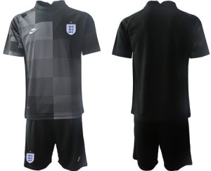 England Torwarttrikot World Cup 2022 Schwarz Trikotsatz Kurzarm + Kurze Hosen