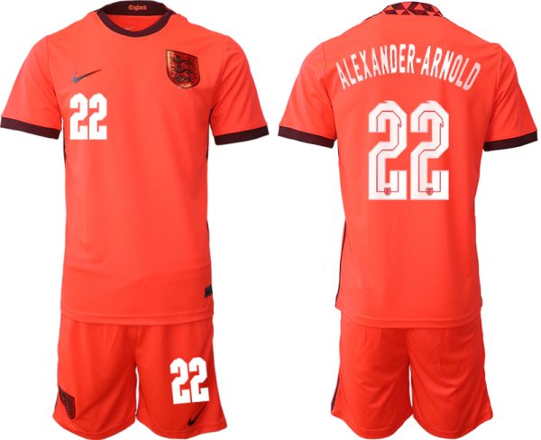 England Trikot Away Frauen EM 2022 Orange Trikotsatz Kurzarm + Kurze Hosen ALEXANDER-ARNOLD 22