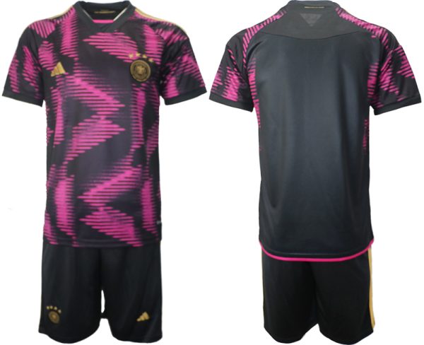 Herren Deutschland Auswärtstrikot DFB WM 2022 Away Trikot violett schwarz