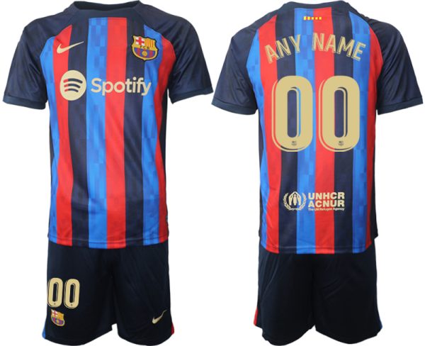 Herren FC Barcelona 22/23 Heimtrikot dunkelblau Kurzarm + Kurze Hosen