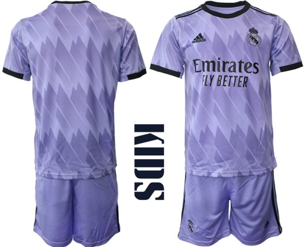 Real Madrid Auswärtstrikot 2022/23 Trikot Away Lila für Kinder günstig kaufen