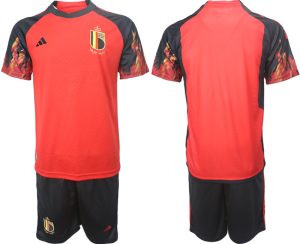 Shop Herren Heimtrikot Belgien WM 2022 Trikot rot schwarz Trikotsatz