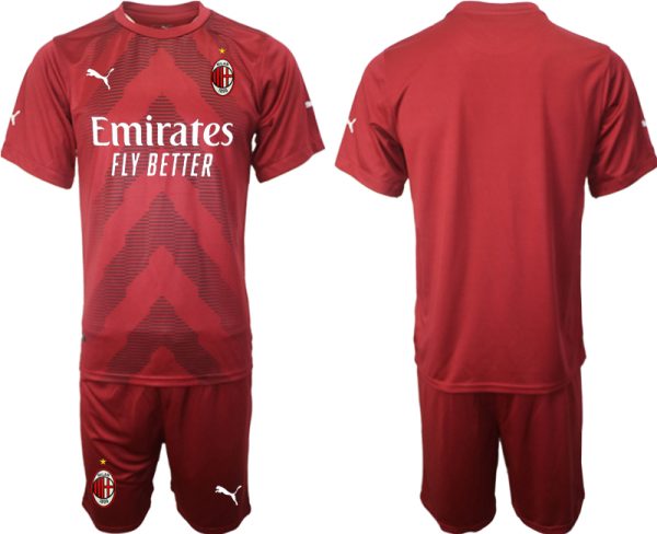 Herren AC Milan Torwarttrikot 2022/23 rot Trikotsatz Neuen Fußballtrikots