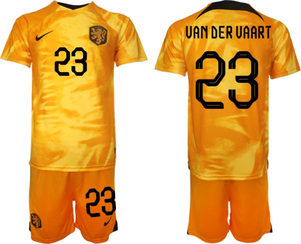 Neuen Fußballtrikot für Herren Niederlande Heimtrikot WM 2022 Orange VAN DER VAART 23