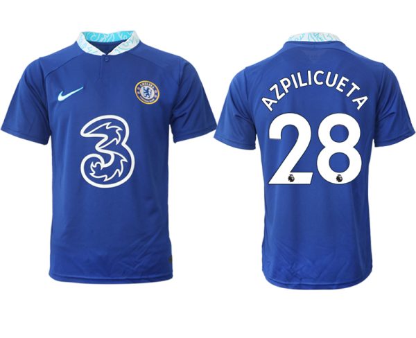 AZPILICUETA #28 Herren Chelsea FC Heimtrikot 2022-23 blau Kurzarm Fußball Trikot Outlet