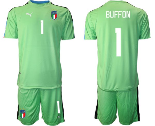 BUFFON #1 Herren Italien Torwarttrikot Fußball WM 2022 frucht grün Trikotsatz Kurzarm + Kurze Hosen