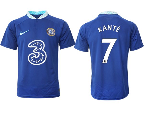 KANTÉ 7 Herren Chelsea FC Heimtrikot 2022-23 blau Kurzarm Fußball Trikot Outlet