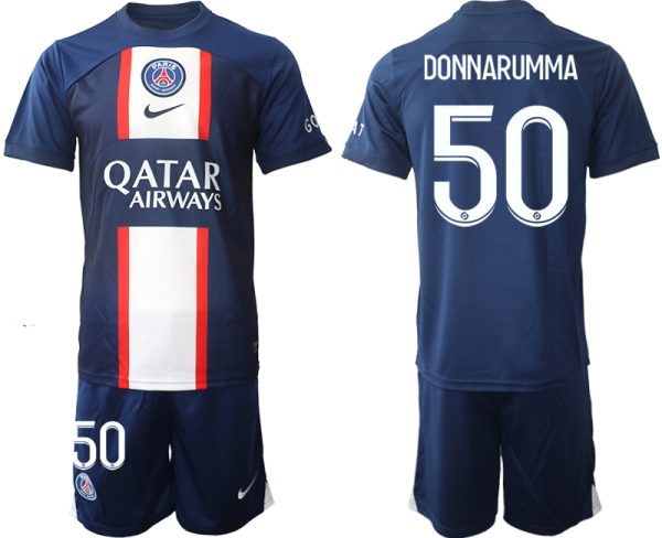 Neuen Herren Paris Saint Germain PSG 2022-23 Heimtrikot blau mit Aufdruck DONNARUMMA 50