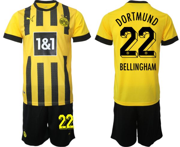 Fußballtrikots Trikotsatz Borussia Dortmund BVB Heimtrikot 2023 mit Aufdruck BELLINGHAM 22