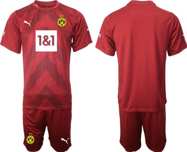 Herren Borussia Dortmund BVB Torwarttrikot 2023 in Rot Fußballtrikot Trikotsatz