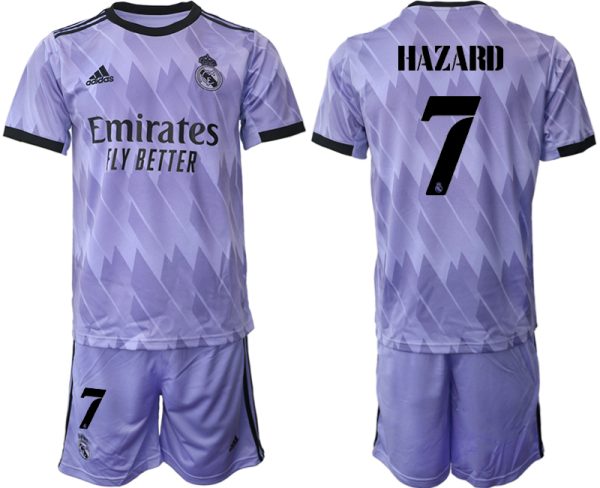 Herren Fußballtrikot Real Madrid 2022-2023 Auswärtstrikots mit Aufdruck HAZARD 7