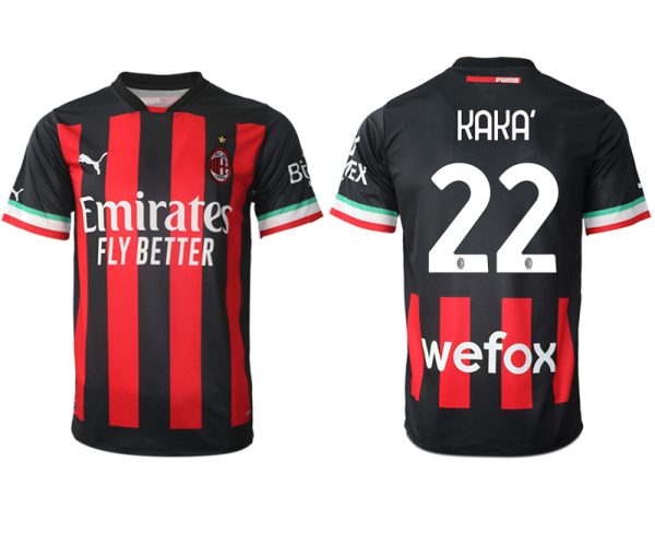 Herren AC Mailand Heimtrikot 2022/23 schwarz Fußball Trikot Trikotsatz Kaká 22