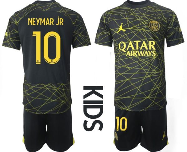 Paris Saint-Germain PSG 2023 Drittes Auswärtstrikot Fussballtrikot Kinder Trikotsatz NEYMAR JR 10