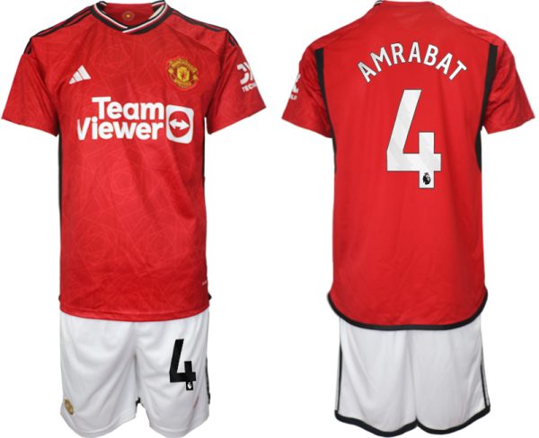 Herren Set Manchester United Heimtrikot 2023-24 bestellen mit Aufdruck AMRABAT 4