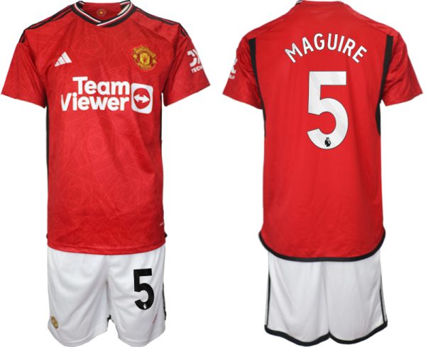 Herren Set Manchester United Heimtrikot 2023-24 bestellen mit Aufdruck MAGUIRE 5